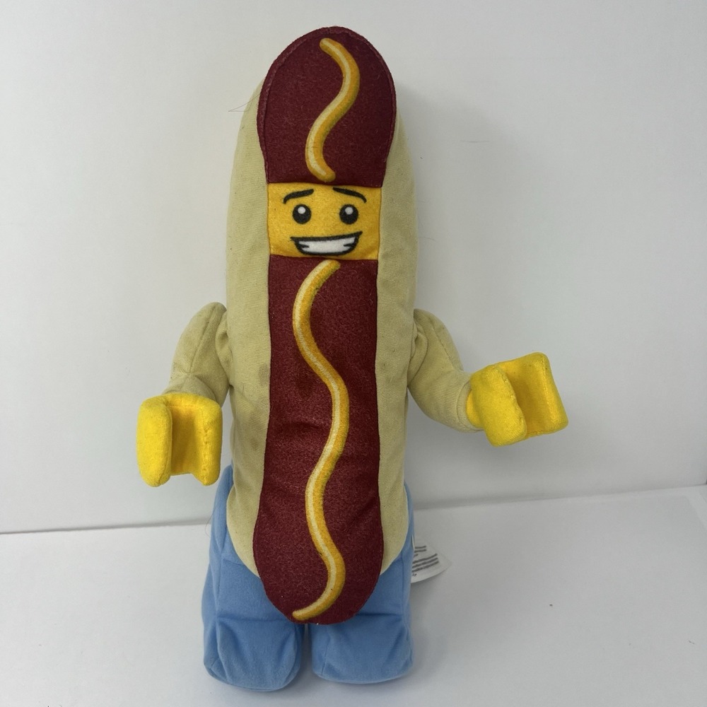 Lego Hot Dog Guy Plush 12in Multicolor Stuffed Toy Doll Retired Collectible